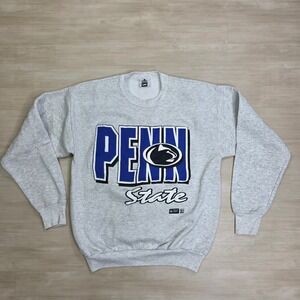 Vintage Lee Penn State Nittany Lions Gray Crewneck Sweatshirt Big Print Large